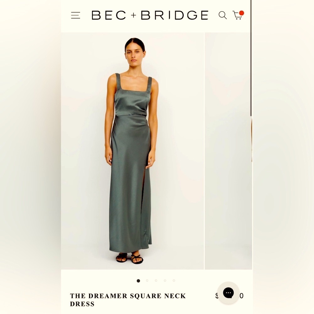 BEC and Bridge Dreamer Dress Dark Willow size 6. Worn once no alterations